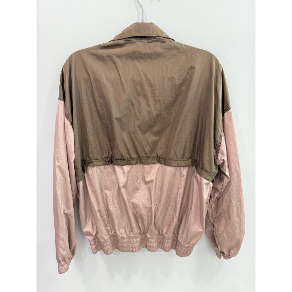 Rae Mode Color Block Half Zip Windbreaker Jacket Large Nylon Lightweight Mauve - Picture 2 of 10